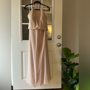Jasmine Bridesmaids Long Jewel Neckline Georgette Bridesmaid Dress - P186051